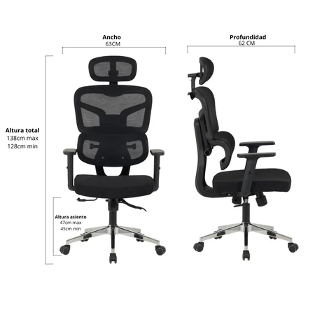Silla Escritorio Ergohuman Troy Negro