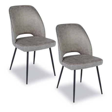 Pack 2 Sillas de Comedor Oval PU Taupe Claro