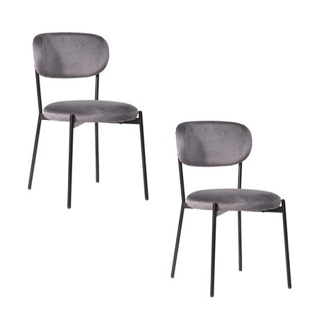 Pack de 2 Sillas Acolchadas con Tapiz de Tela Gris