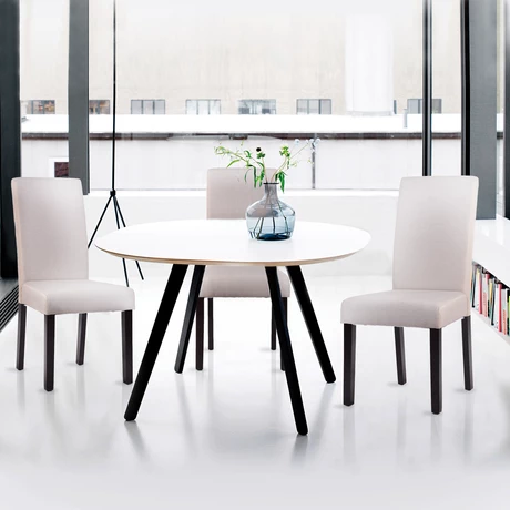 Silla de Comedor Acolchada con Tapiz de Tela Gris