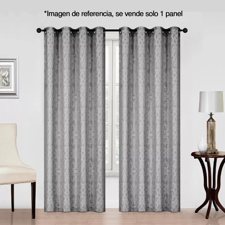 Cortina 3D Jacquard con Ojales 140x220 cm Gris