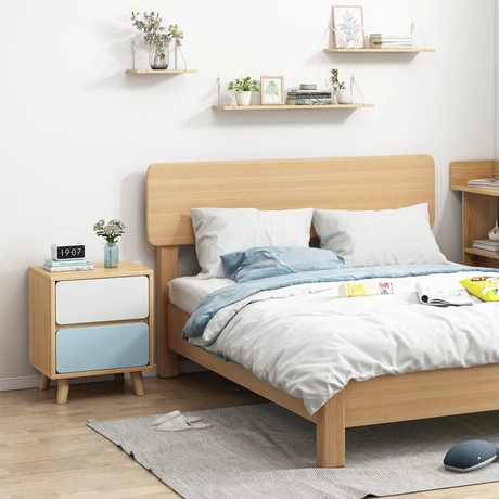 Velador de Dos Gavetas 38x34x40 cm Beige