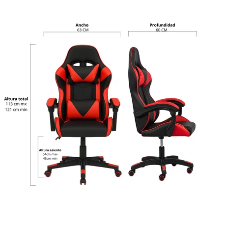 Silla Gamer Rocket Rojo Negro