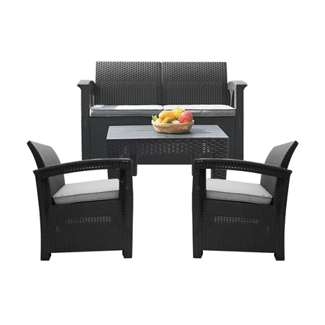 Juego de Terraza 4 Piezas Café