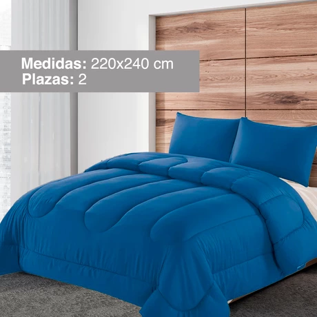 Plumón Liso Colors 2 Plazas Azul