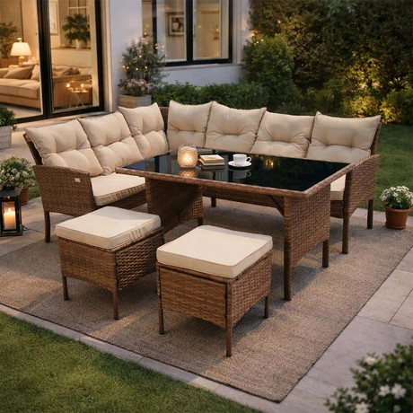 Juego de Comedor Terraza 7 Personas Capri Café - vista alternativa