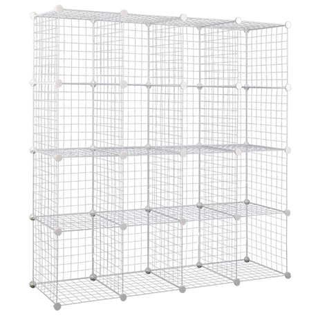 Estante Metal 16 Cubos - Blanco