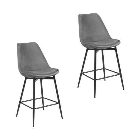 Pack 2 Sillas de Bar Atlanta Gris