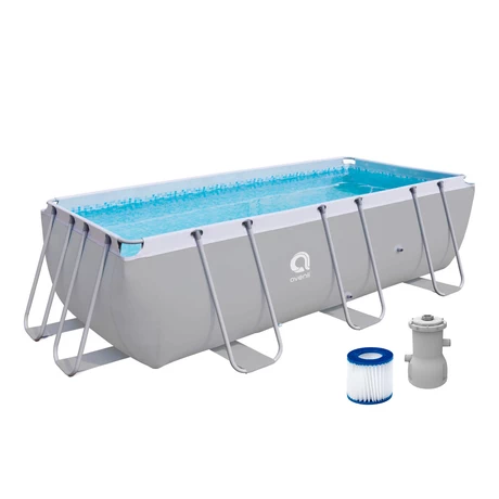 Piscina Rectangular con Filtro Gris 122x207x400 cm 8870 L