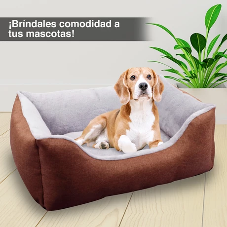 Cama Mascotas Rectangular M Café