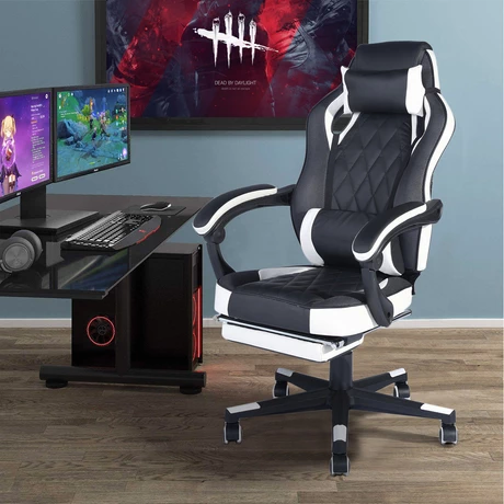 Silla Gamer Reclinable 150° Reposapiés Blanco
