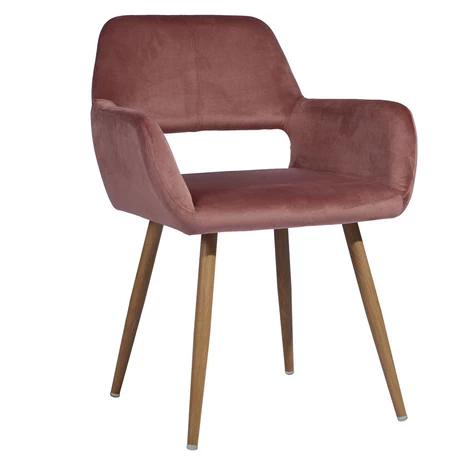 Silla Comedor Sitial Cromwell Terciopelo Rosa