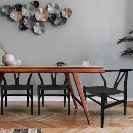Pack 2 Sillas de Comedor Wishbone Negro