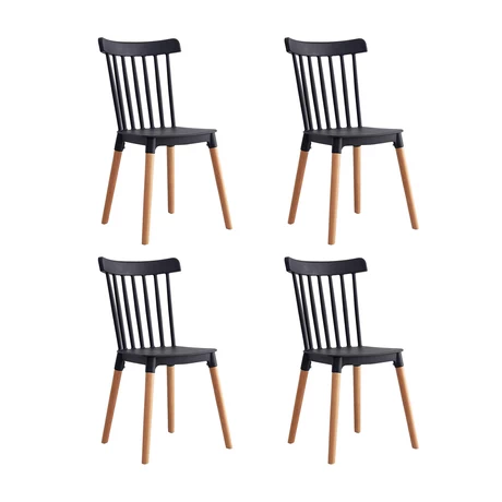Pack 4 Sillas Clásicas Comedor Negro