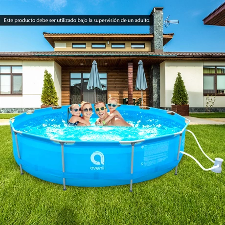 Piscina Redonda con Filtro 9495L 84x420 cm Celeste