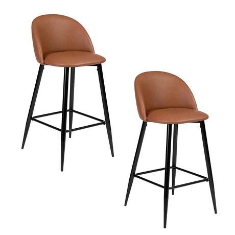 Pack de 2 Sillas de Bar de PU Taburetes Café