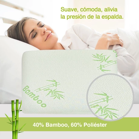 Almohada Viscoelástica Bamboo 60x40 cm Blanco