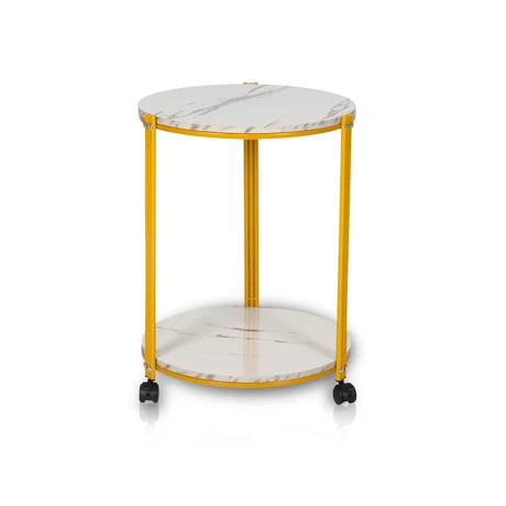 Mesa de Centro Lateral Redonda Blanca