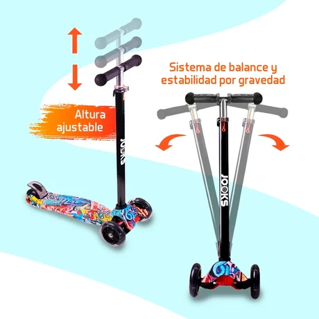 Scooter Monopatín Ajustable Light Wheels - Rojo