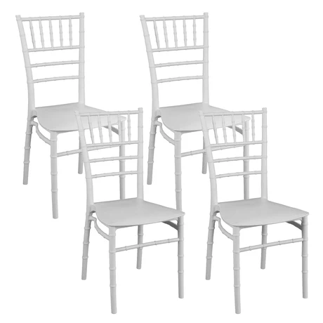 Pack 4 Sillas Plásticas Chiavari Blanca Terraza - vista alternativa