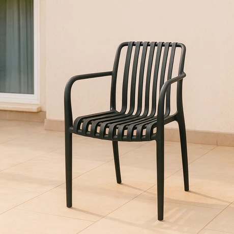 Silla Terraza Plástica Giza Negra