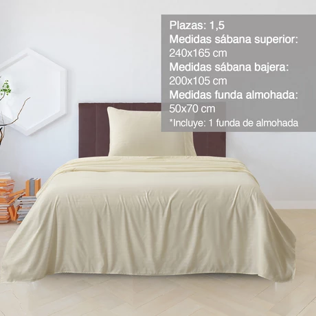 Juego de Sábanas Amelie 1.5 Pl Beige