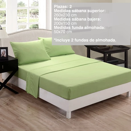 Juego de Sábanas Microfibra Monaco 2 Plazas Verde