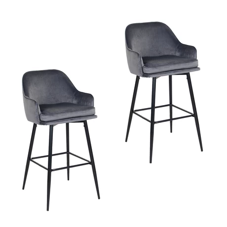 Pack 2 Sillas de Bar Frankfurt Gris
