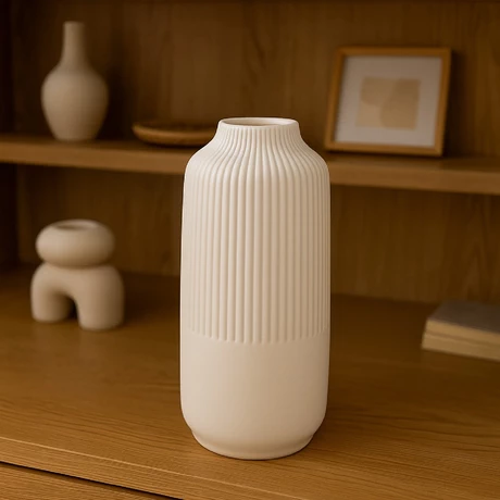 Florero Cerámica Blanco 25cm