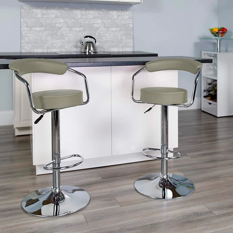 Pack 2 Pisos Bar Taburete Moderno Gris Claro