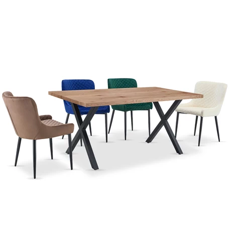 Comedor Monaco Mesa 160x90cm + 4 Sillas Mix Velvet 