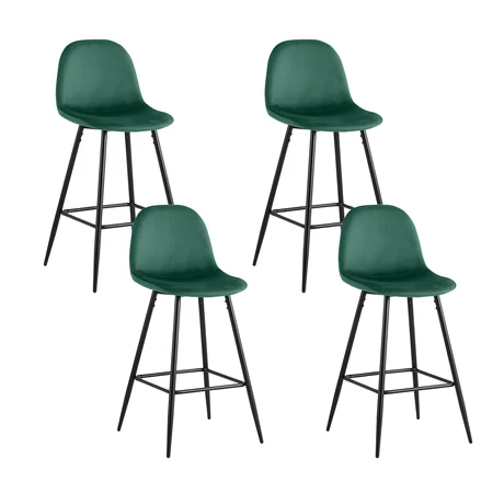 Pack de 4 Pisos de Bar Recife Verde de Terciopelo