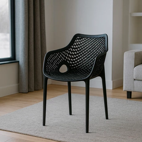 Silla Terraza Plástica Qatar Negra