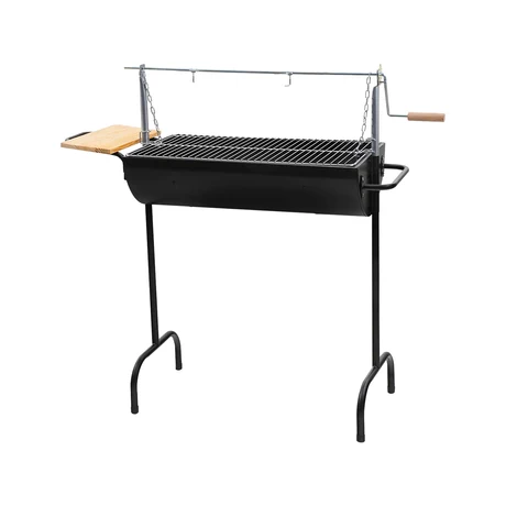Parrilla A Carbón Con Roldana Negro