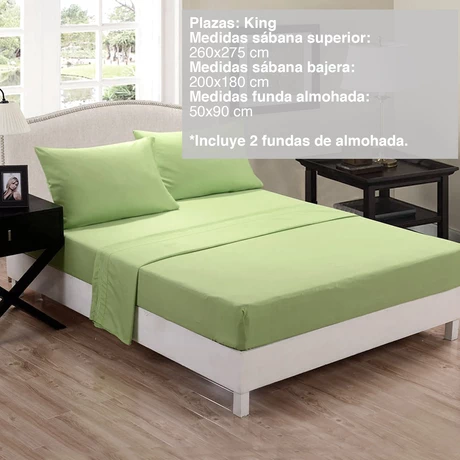 Juego de Sábanas Microfibra Monaco King Verde