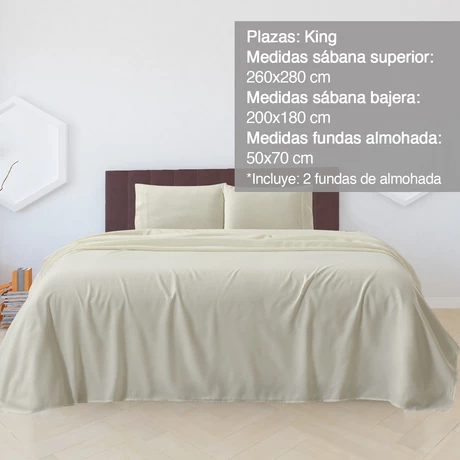 Sábanas de Microfibra Ellie King Blanco