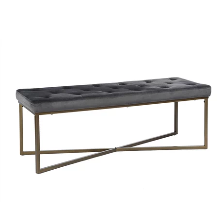 Banqueta Ottoman Pouf de Terciopelo Adana Gris