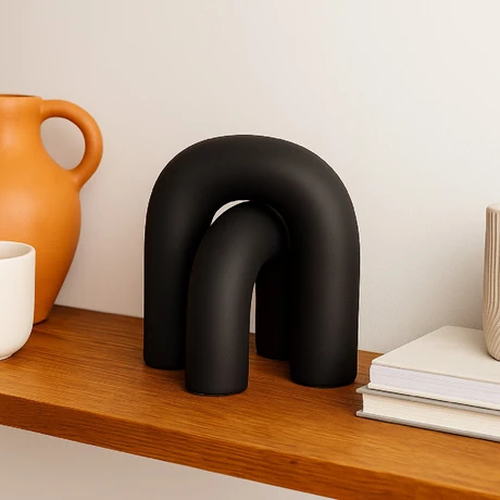 Figura Decorativa Medio Nudo Negro 16cm