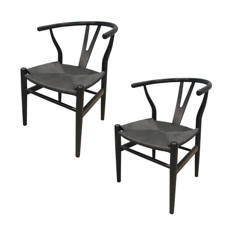 Pack 2 Sillas de Comedor Wishbone Negro