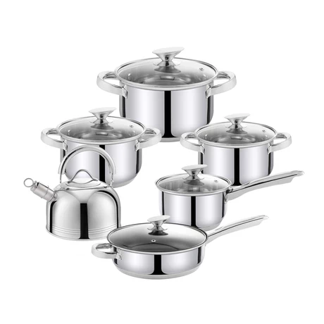 Batería 12 piezas acero inoxidable Clásica