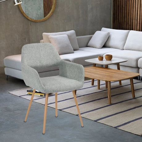 Silla Comedor Cromwell Tela Gris