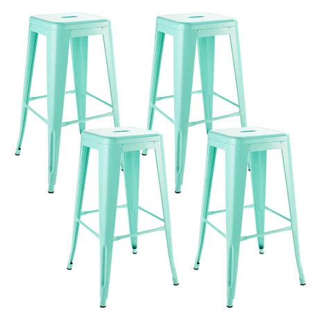 Pack 4 Pisos de Bar Metal Tolix Menta