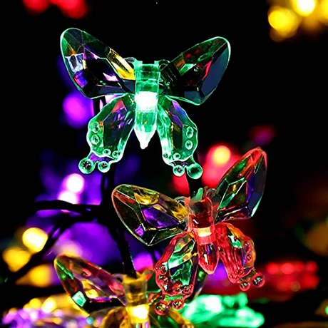 Guirnalda Solar Mariposas Luces LED Jardín Colores - vista alternativa