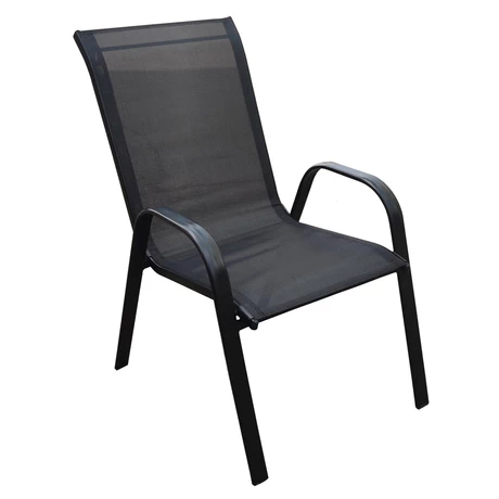 Silla de Terraza Textileno y Acero Negro