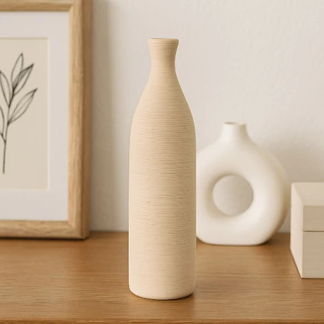 Florero Cerámica Caqui 25cm