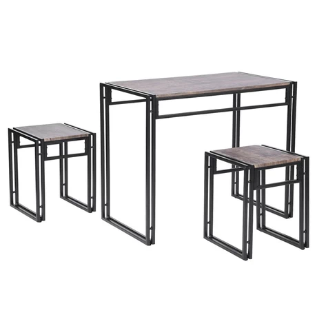 Juego Mesa de Comedor Compacto 3 Piezas
