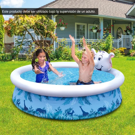 Piscina Infantil Elefante 855 L 47x205 cm Celeste - vista alternativa