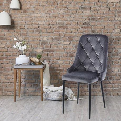 Pack 2 Sillas de Comedor Capitone Gris