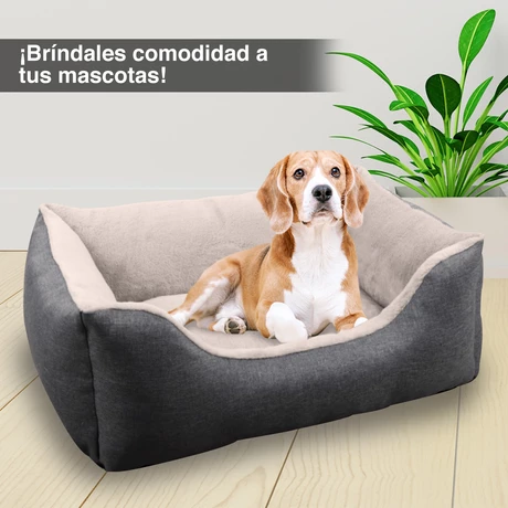 Cama Mascotas Rectangular M Gris