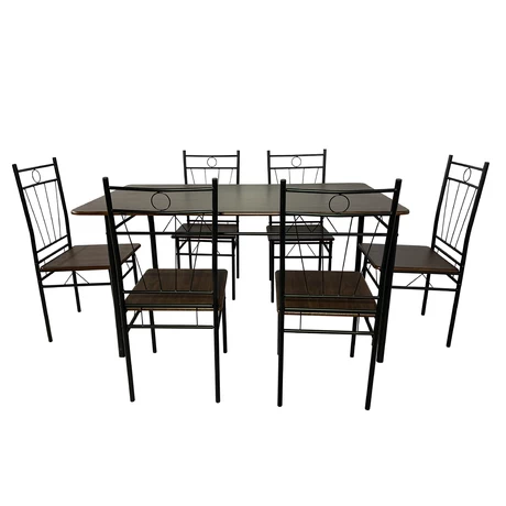 Juego de comedor 6P Verona Negro 74x80x140 cm